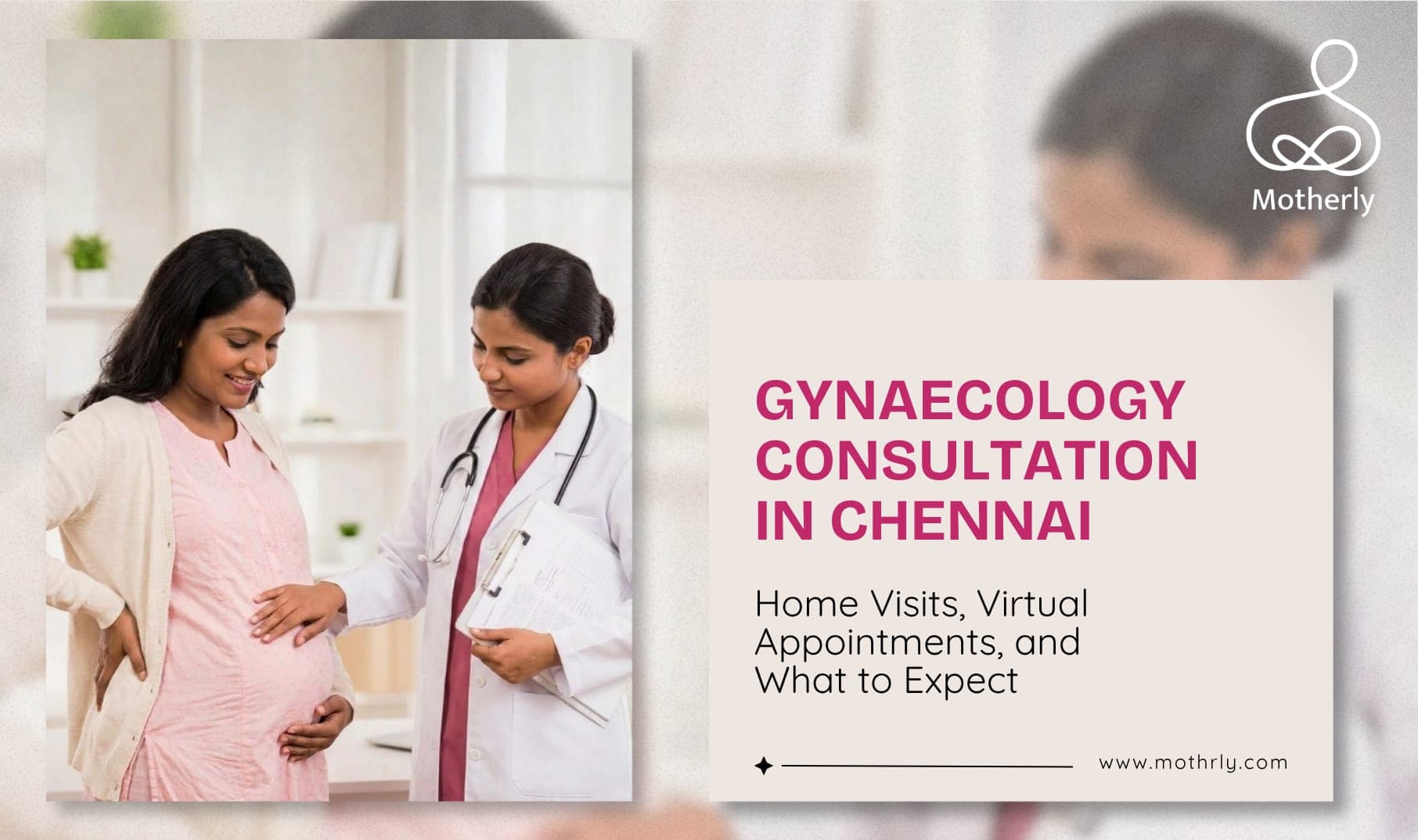 Pregnant woman with a gynecologist during consultation.
